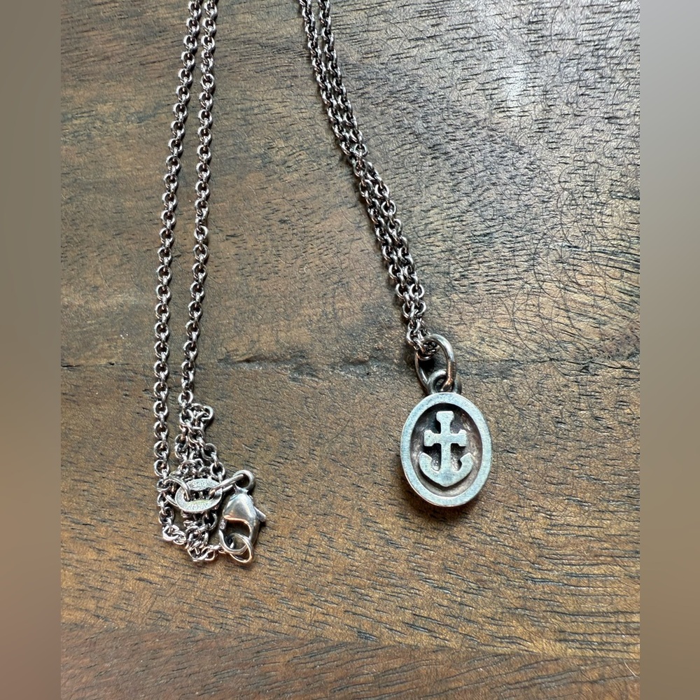Retired James Avery Anchor of Hope Pendant with 18’ Necklace